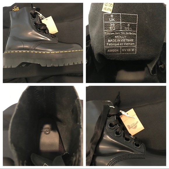 NWT Dr.Martens Molly Quad Platform Lace-Up Boots in Black Buttero Leather *HP* - Picture 9 of 16